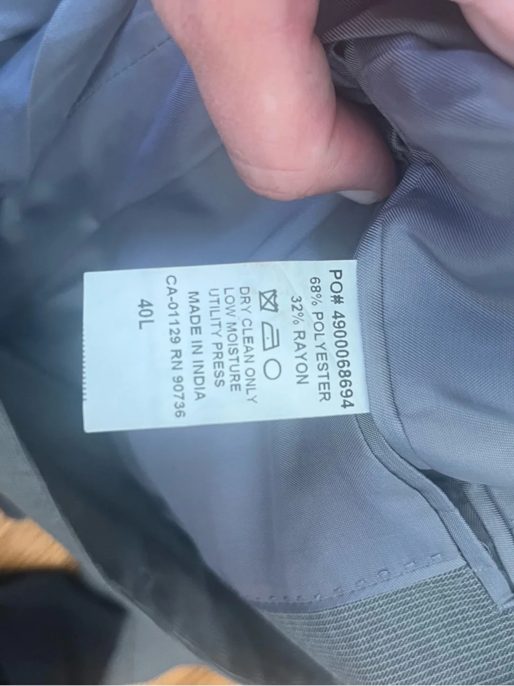 Calvin Klein size 40L gray suit jacket